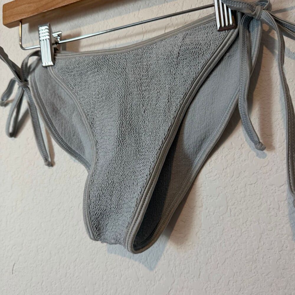 Hunza G Silver Textured String Bikini Bottom - Picture 3 of 6